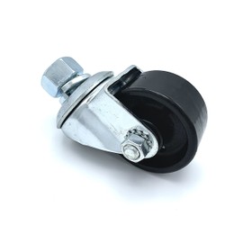 Floor Jack Caster (1 Piece - Black Wheel) for Lincoln, Walker - 231583, 93642, 93652 and Others, Quality Replacement Parts for Repairs (With Nut/Split-Washer)