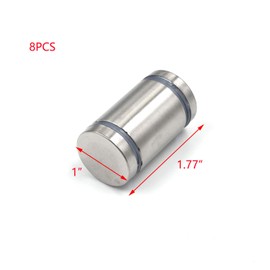 T Tulead Stainless Steel Standoff Double Head Silver Sigh Screws Holder with Rubber Spacers 1.77"x1",8PCS