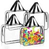 4 Pack Toy Storage Bags,Reusable Clear PVC Game Storage with