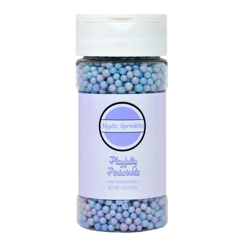 Mystic Sprinkles 4mm Sugar Pearls 4oz Bottles (Playfully Periwinkle)