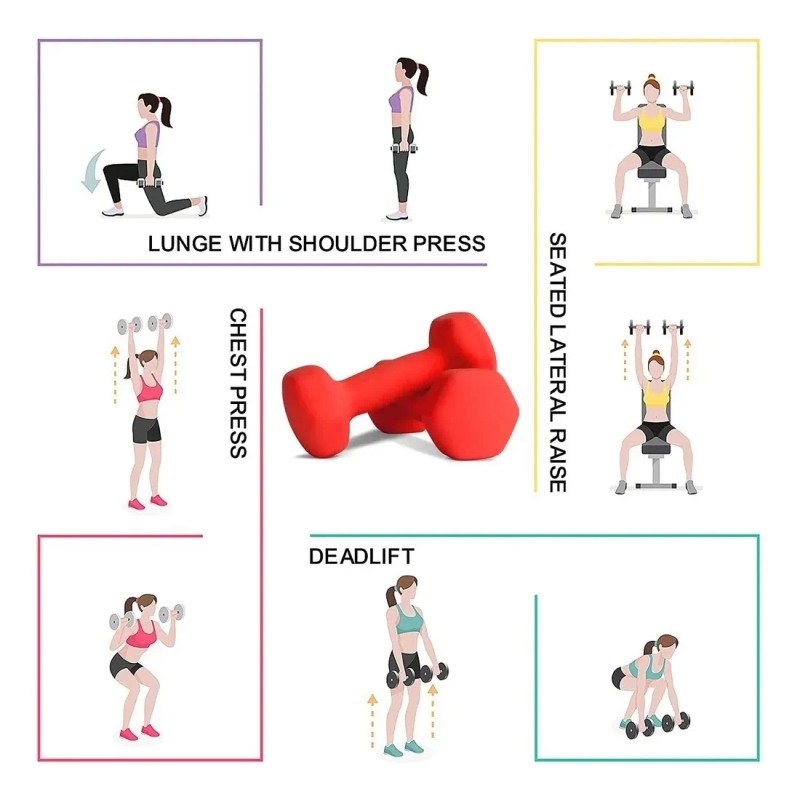 2 Pzs Mancuerna 3kg Pesa Ejercicio Fitness Yoga Gym