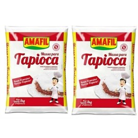 Massa para Tapioca Brasileira Amafil 1Kg | Pack 2x1Kg | Brazilian Hydrated Manioc Starch | Brazil in Texas Bundle
