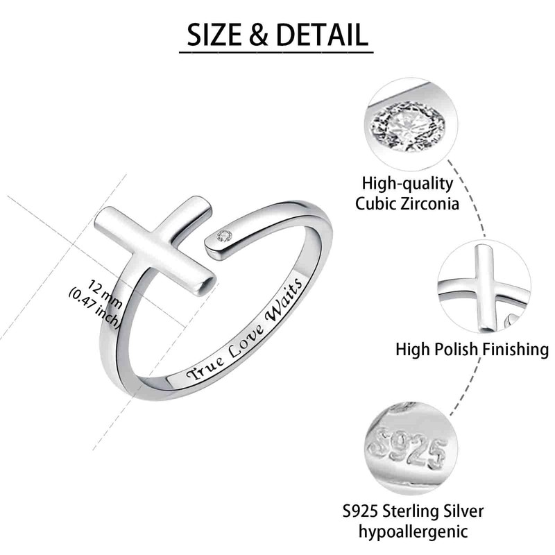 CCWPXX True Love Wait 14K White Gold Plated Ring with