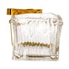 Creative Co-Op 24-Ounce Textured Glass Ice Bucket with Gold Finish