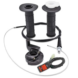 Motorcycle Handlebar Grips, 7/8 Inch 22 mm Motorcycle Throttle Grip, Quick Throttle Grip Cable Set, with 1.3 m Throttle Cable, E On Off Switch, for Handlebars 50cc - 250cc Pitbike