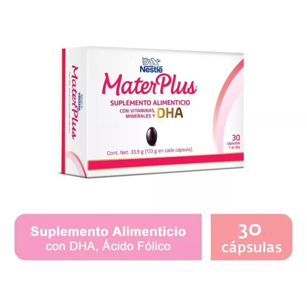 Nestlé Materplus Dha Suplemento Alimenticio Caja Con 30 Cápsulas