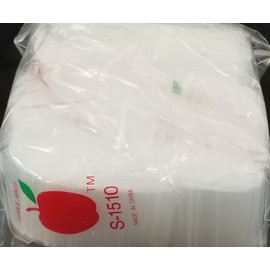 1510-S Skinny 1.5"x1" Apple Bags Mini Ziplock 2.5 mil Reclosable Baggies (Clear) (1000bags/10pks)