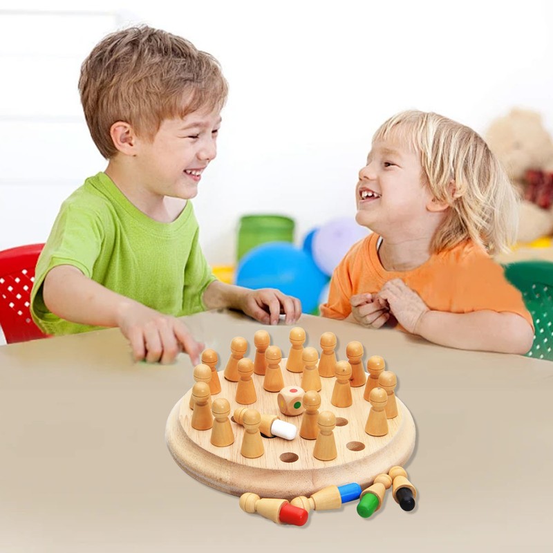Wooden Memory Chess Game Logic Thinking Training Color Matching Stick