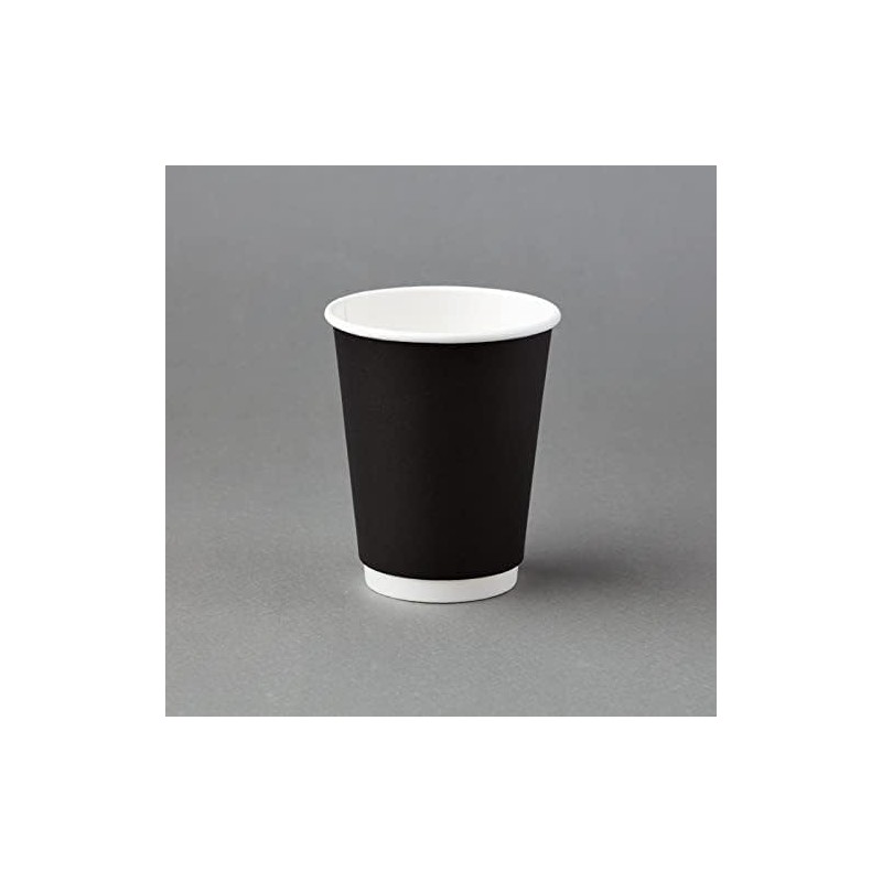 HOT BARGAINS, 50 X 8oz Black Insulated Takeaway Disposable Double