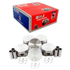 DNJ P1105 Piston Set Standard for 2002-2012 Dodge, Jeep, Mitsubishi, Ram 1500, Commander, Dakota 3.7L V6 12V SOHC 226cid