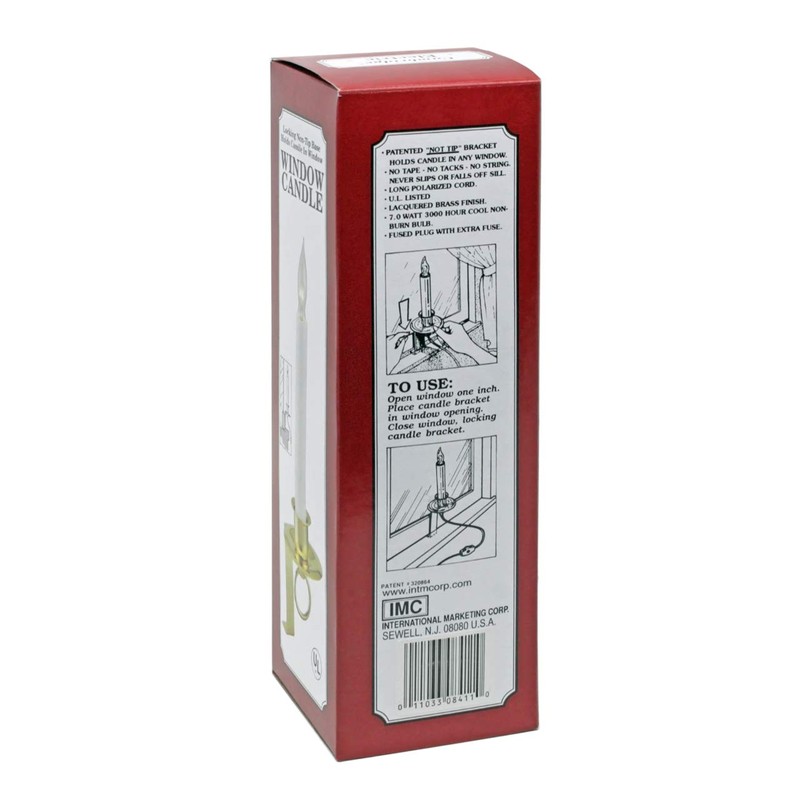 Cambridge Electric Bracket Sensor Window Candle- Brass Finish