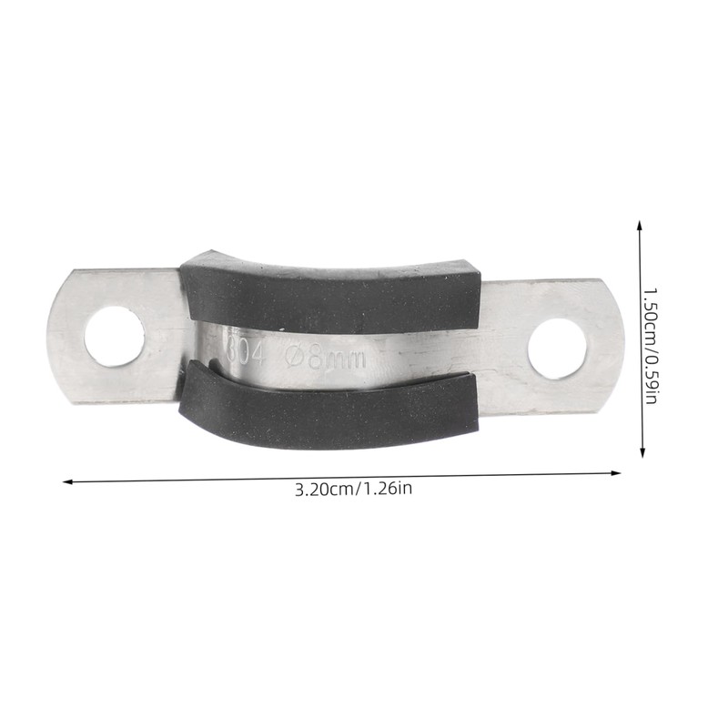 Operitacx 20 Pcs Stainless Steel Cable Strap Clamps with Rubber