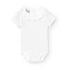 BABIDU Cuello Volante Manga Corta Unisex Baby Bodysuit Tailored, White