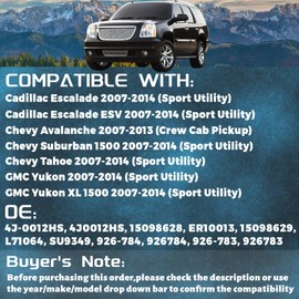 Set of 2, Front Left and Right Ride Height Level Sensor Compatible with 2017-2014 Escalade Avalanche Suburban 1500 Tahoe Yukon XL 1500, Replace# 15098628, 15098629