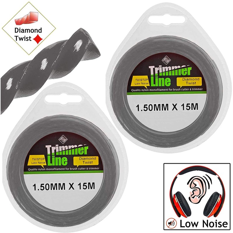 SPARES2GO 1.5mm Low Noise Strimmer Trimmer Brush Cutter Spool Line