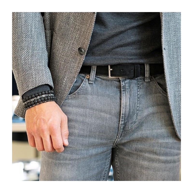 Riemen & Co Bobby Men's Belt Suede Width 3.5 cm,