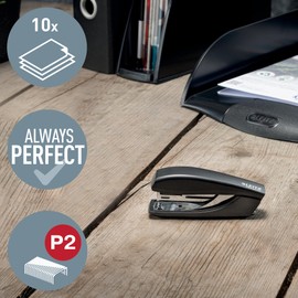 Leitz NeXXt Recycle Mini Stapler, 10 Sheets, Compact & Pocket Sized, with Staple Remover, Steel & Recycled Plastic, 100% Recyclable, Eco Friendly, Recycle Range, Blue, 56170035