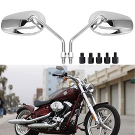 8M 10M Universal Oval Motorcycle Rear View Side Mirrors Chrome for Honada Suzuki Chopper Cruiser Yamaha kawasak