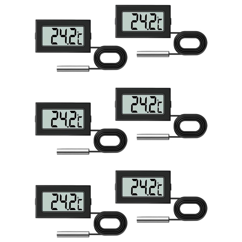 6 PCS Digital LCD Thermometer Temperature, Water Temperature Monitor with