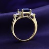 AFFY 14k Yellow Gold Over Sterling Silver Emerald Cut Blue