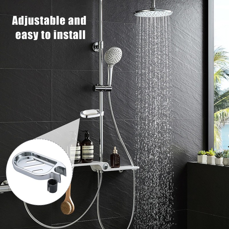 Clip-on Bathroom Soap Holder Adjustable Shower Soap Holder Shower Soap