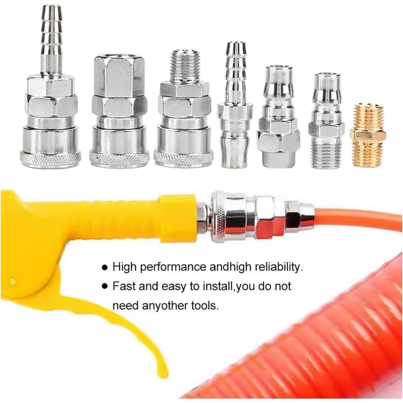 Leanockesa 20pcs Air Hose Quick Connect,Air Compressor Connector Coupler Pneumatic