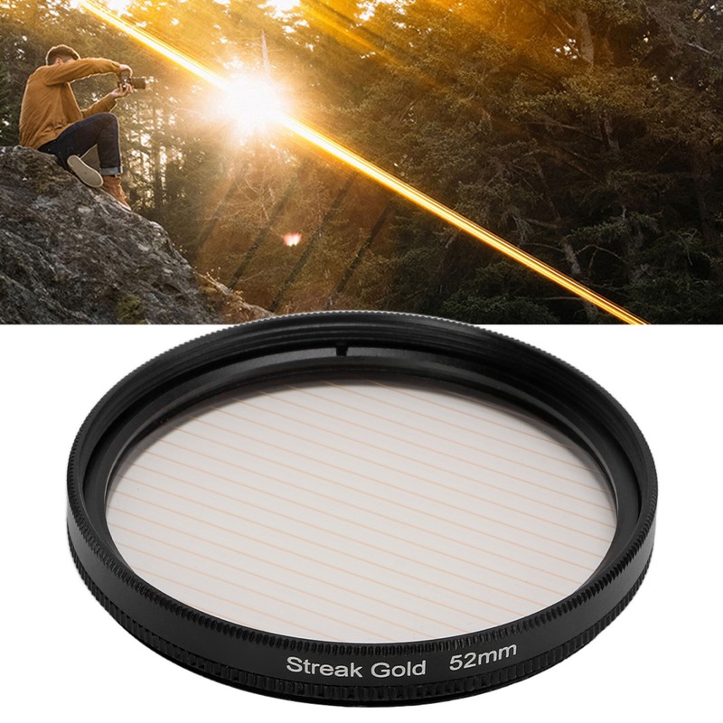 Gold Streak Anamorphic Effect Filter UHD Optical Glass Waterproof Scratch