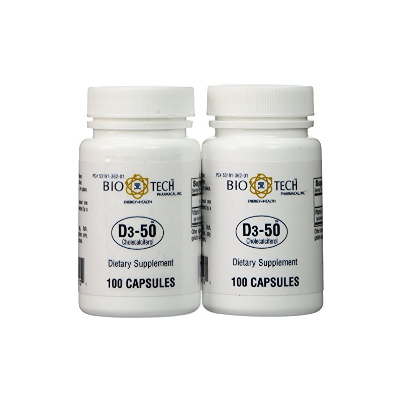 Bio-Tech - D3-50 50,000 IU, 100 Count (Pack of 2)