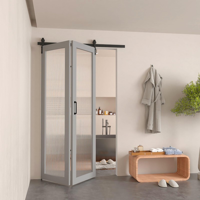 DonYoung 52" Bifold Barn Door Hardware Kit for 2 Doors,