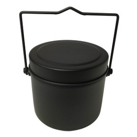 Maekawa Metal Barbecue Supplies, Black, Width 7.1 x Depth 6.1 x Height 5.2 inches (18 x 15.5 x 13.3 cm), Round Rice Cook for 4