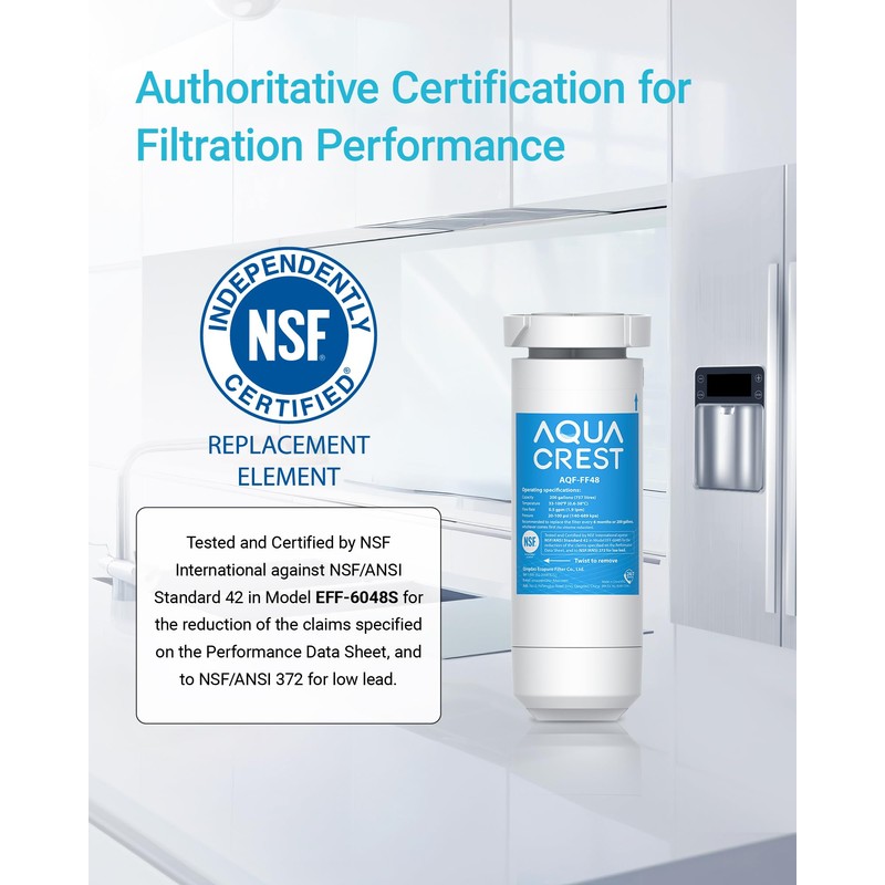 AQUA CREST XWF Replacement for GE® XWF, NSF Certified Refrigerator