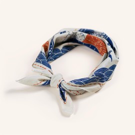 WHTE MOSS The Koi Bandana 100% cotton kerchief, extra soft cotton - for Men & Women summer outfits(beige)