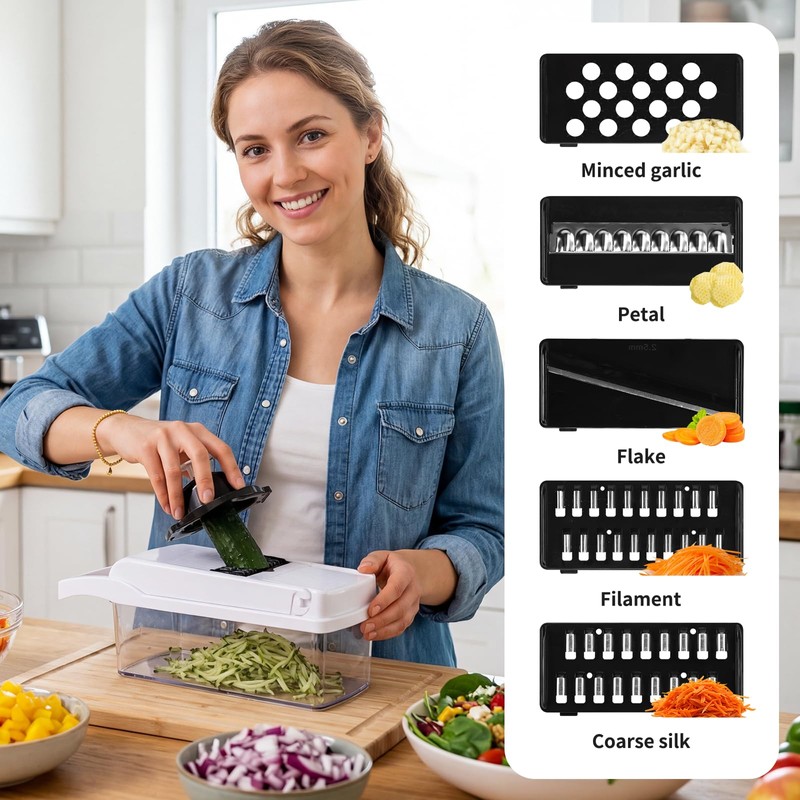 Potato Shredder for Hash Browns, 22-Piece Veggie Cutter with 14