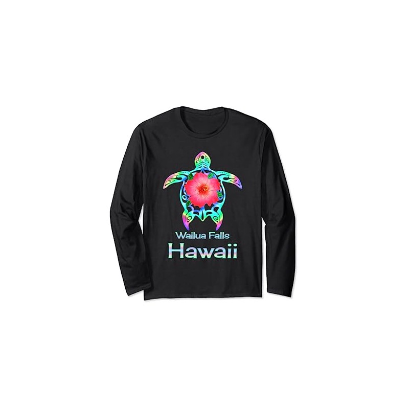 Hawaiianische bunte Meeresschildkröte Wailua Falls Hawaii Langarmshirt