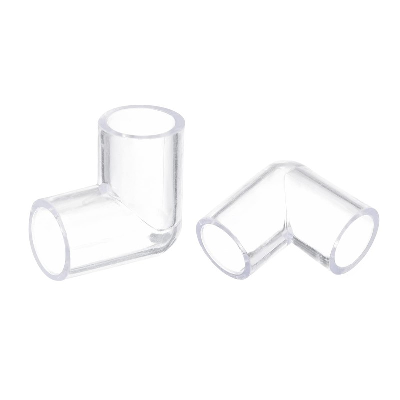 sourcing map 5Pcs Clear Elbow Fitting, 16mm/0.63" 2 Way Acrylic