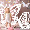 Yousoontic 2 Pcs Large Wooden Butterfly Props - Standing Wings
