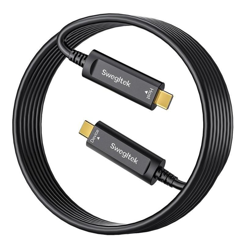 swegltek Fiber Optic USB C Cable(50ft),10Gbps High Speed Data Transfer
