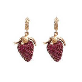 Strawberry Statement Earrings for Women, Red Strawberry Earrings for Girls, 3D Strawberry Dangle Earrings Hypoallergenic, Cute Fruit Strawberry Earrings Studs, Strawberry Drop Earrings, Strawberry Jewelry Gifts Funny Earrings