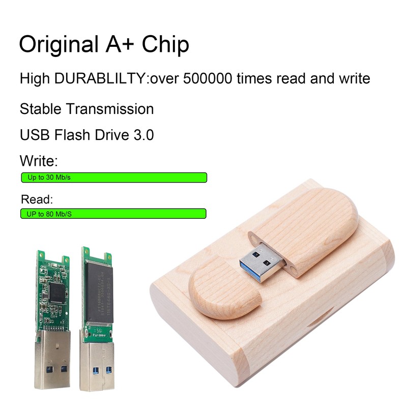 Yaxiny USB Stick Wooden Memory Stick 32 GB USB 3.0