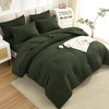 Litanika Dark Olive Green Queen Size Comforter Set - 7