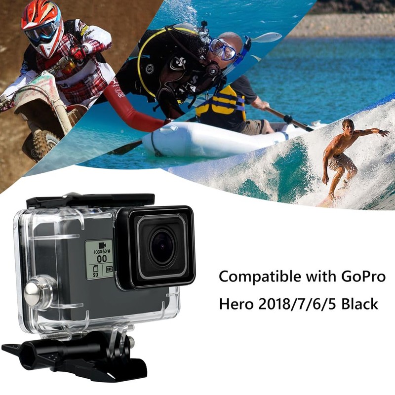 YHTSPORT Waterproof Case Compatible with GoPro 2018/7/6/5, 60M Underwater Protective