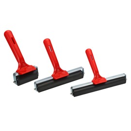 PATIKIL 2.4" 6" 8" Rubber Roller Brayer, 3 Pack Anti Skid Hard Rubber Roller Tools for Wallpaper Printing Printmaking Ink Stamping Tape Construction, 3 Size