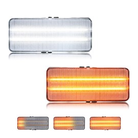 MOTRUM LED Front Turn Signal Marker Light Compatible with Mus-tang Capri 1979 1980 1981 1982 1983 1984 1985 1986, [2 in 1 Design] Amber Sequential Turn Signal Marker Light & DRL, 2 PCS, Clear Lens