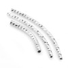 BEADNOVA 30pcs Silver Plated Twist Curved Long Noodle Tube Beads