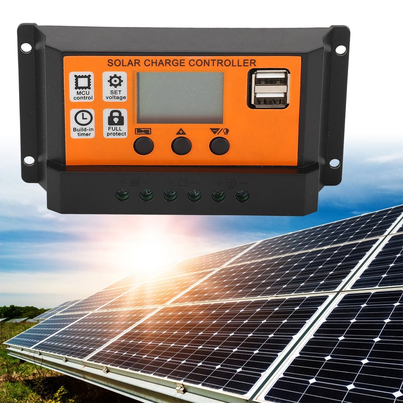 Solar Charge Controller LCD Display 3 Stage Management Solar Panel