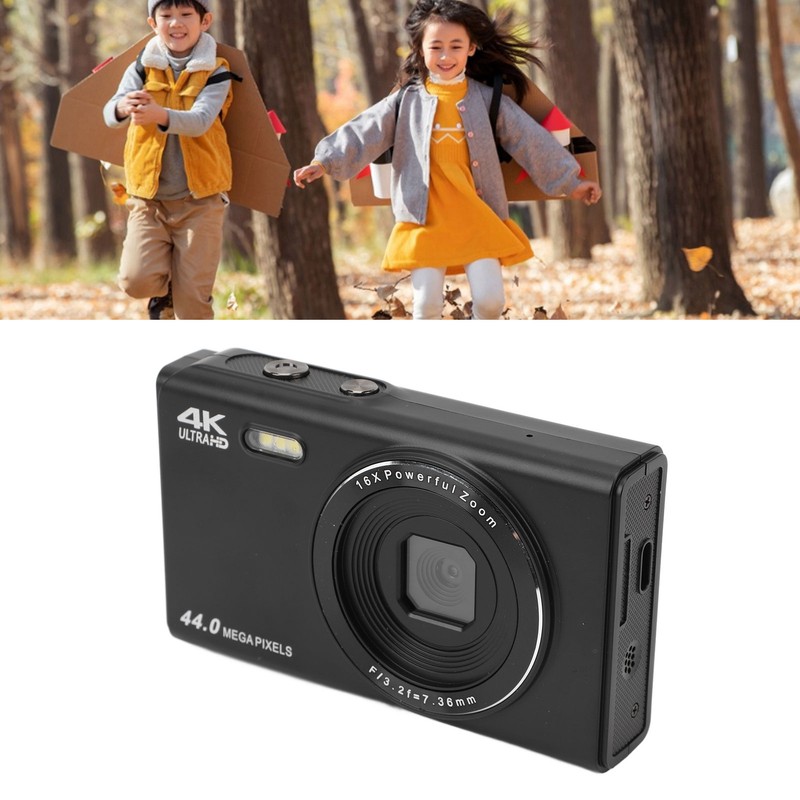 4K Digital Camera for Teens Kids 44MP 16X Digital Zoom