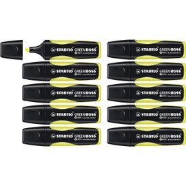 Highlighter - STABILO GREEN BOSS Yellow Box of 10