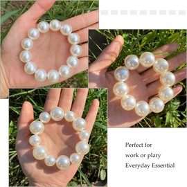 Beaded Hair Ties Crystal Hair Bands Elastic Ponytail Holders Rhinestone Hair Tie Hair Accessories for Women Stretchy and Non-Damage Ponytail Holders (03.Style)