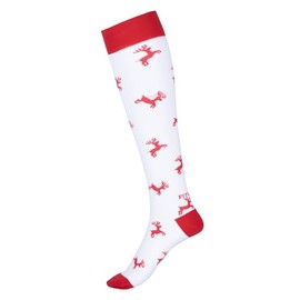 FITLEGS FitLegs - Life Compression Socks - 14-17mmHg for Work, Travel, & Pregnancy DVT Prevention - Unisex, Small, Christmas Reindeer