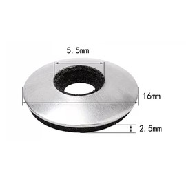 Oneyijun 20 Pcs Sealing Washers 304 Stainless Steel Neoprene EPDM Bonded Sealing Gasket Composite Waterproof Washers, 5.5mm ID, 16mm OD, 2.5mm Thickness
